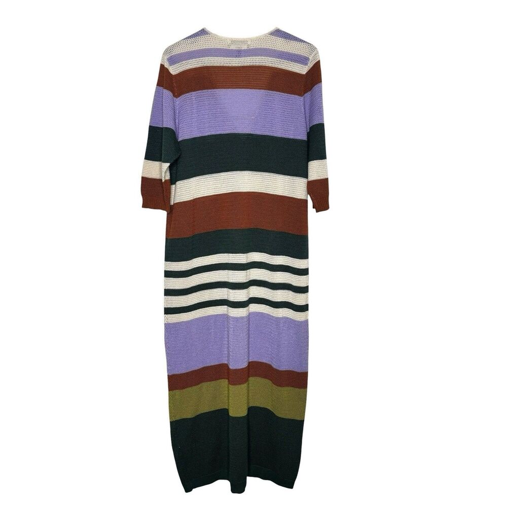 Eloquii Elements Multicolor Striped Crochet Midi Dress Size 18/20 Beach Summer - Picture 4 of 4
